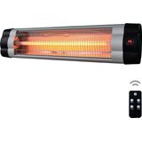 BRASQ Elektrische Terrasverwarmer Hangend PHW200 - Infrarood Heater 2500W - met Afstandsbediening en timer - 3 warmtestanden - Voor binnen en buiten - Spatwaterdicht - Zwart