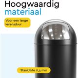 BRASQ - Push Bin - Prullenbak - Zwart - 30 Liter - Met Uitneembare Afvalemmer