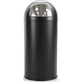 BRASQ - Push Bin - Prullenbak - Zwart - 30 Liter - Met Uitneembare Afvalemmer