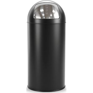 BRASQ - Push Bin - Prullenbak - Zwart - 30 Liter - Met Uitneembare Afvalemmer