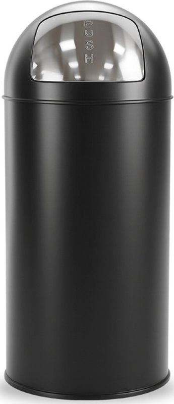 BRASQ - Push Bin - Prullenbak - Zwart - 30 Liter - Met Uitneembare Afvalemmer