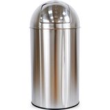 BRASQ - Push Bin - Prullenbak - RVS - 30 Liter - Vuilnisbak met Uitneembare Afvalemmer