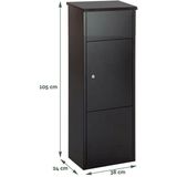 BRASQ - Pakketbrievenbus - Zwart - Staal - 105x38x24 cm