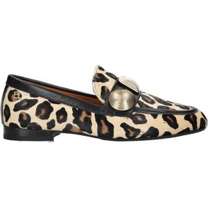 Babouche - G-Lulu-59 - Leren Loafers - Panterprint - Beige/Zwart