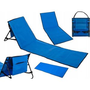 Strandmat - Rugleuning - Strandstoel - Opvouwbaar - Inklapbaar - Makkelijk Draagbaar - Tas