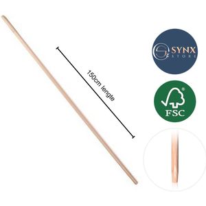 Synx Tools Bezemsteel 150cm - binnen en buiten steel - houten steel