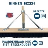 Synx Tools Paardenhaar 80 cm - Zaalveger / Kamerveger - Zachte bezem - Bezemsteel - Veger schoonmake