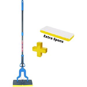 Synx Tools - Vloermopset - Vloermop met Steel 125cm - Inclusief Extra Spons