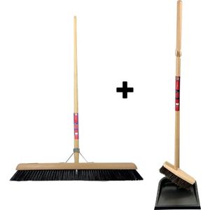 Synx Tools - Binnenbezem en Stoffer - Zwart - Houten en Metaal