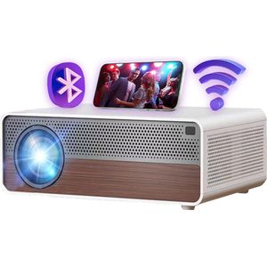 Chesto Beamer FULL HD Android 9.0 Beamer (4K/3D-Ondersteuning) - 14.000 Lumen - Streamen vanaf je telefoon met wifi - Inclusief 100'' projectiescherm