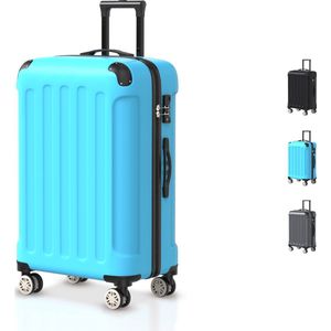 Voyagoux® Koffer - ABS koffer - M - Koffer - Trolley koffer - 72 L - Lichtblauw