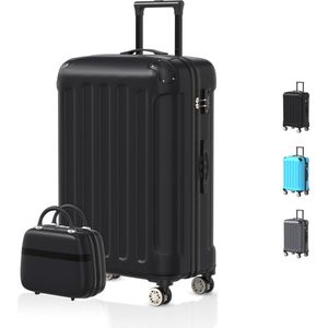 Voyagoux® Kofferset 2 delig - ABS kofferset - XS / L - Koffer - Zwart