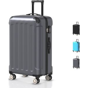 Voyagoux® Koffer - ABS koffer - M - Koffer - Trolley koffer - 72 L - Donkergrijs