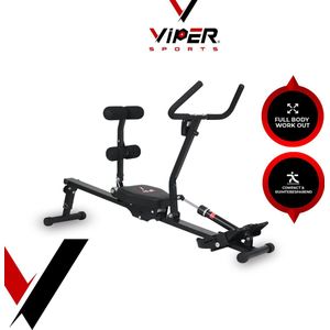 Viper Sports Valkyrie – Roeitrainer – Roeimachine – Hydraulische weerstand – 126 x 46 x 82 cm - Zwart