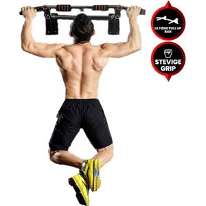 Venom Sports Pull Up Bar – Optrekstang - Fitness - Anti-slip – Muurmontage - Pull up bar wandmontage - L92xB50xH8 cm - Metaal - Zwart