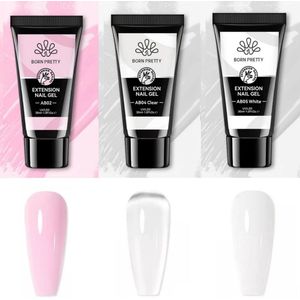 Born Pretty - Polygel - 3x30 ml - Polygel nagels - Polygel Nagels Starterpakket - Polygel kit - Polygel kleuren - Polygel producten - Polygel set - Polygel clear - Polygel roze - Polygel nude - Polygel wit - Polygel tube - Polygel Starters Kit