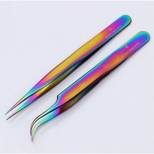 Born Pretty - Pincetten - 2 stuks - Pincet epileer - Pincet splinter - Pincetten - Pincet puntig - Nailart pincet - Wimperpincet - Wimper pincet - Tweezers