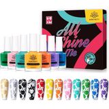 Born Pretty - Stempel Nagellak - 12 Stuks - Stempel Nagel Set - Wit en Zwart