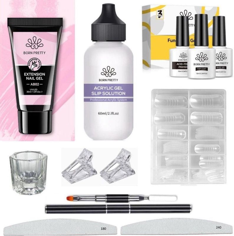 Polygel - Set - Diversen - 1x Polygel 30 ml - 1x Vloeistof 60 ml - 1x Primer 10 ml