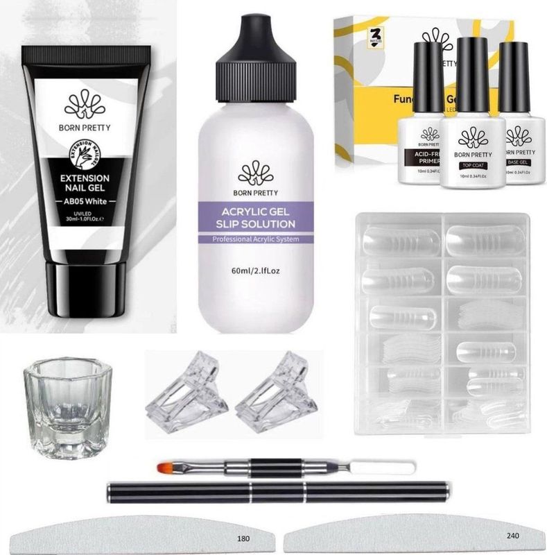 Born Pretty - Polygel Starters Kit - Polygel Nagels - 30 ml Polygel - 60 ml Polygel Vloeistof - 10 ml Primer