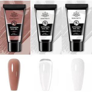 Born Pretty - Builder gel - 3x15 ml - HEMA-vrij - Buildergel - Builder gel nagels - Builder gel set - Builder gel gel nagels - Gelnagels - Gel nagels - Gel voor nagels - Hard gel - Polygel