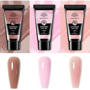 Born Pretty - Builder gel - 3x15 ml - HEMA-vrij - Buildergel - Builder gel nagels - Builder gel set - Builder gel gel nagels - Gelnagels - Gel nagels - Gel voor nagels - Hard gel - Polygel