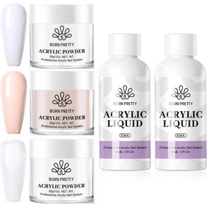 Born Pretty - Acrylpoeder set - Acrylpoeder - Acryl liquid - Acryl - Monomer - Acryl nagels starterspakket - Acrylpoeder transparant - Acrylpoeder wit - Acrylpoeder roze - Acrylic powder - Acrylic nail kit - Acryl set - Acryl vloeistof - Acryl poeder