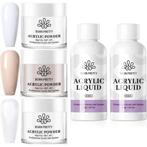 Born Pretty - Acrylpoeder set - Acrylpoeder - Acryl liquid - Acryl - Monomer - Acryl nagels starterspakket - Acrylpoeder transparant - Acrylpoeder wit - Acrylpoeder roze - Acrylic powder - Acrylic nail kit - Acryl set - Acryl vloeistof - Acryl poeder