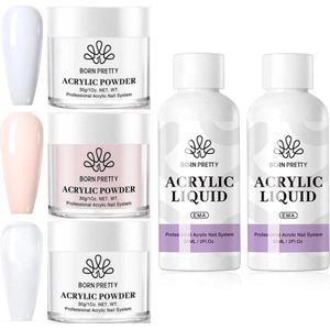 Born Pretty - Acrylpoeder set - Acrylpoeder - Acryl liquid - Acryl - Monomer - Acryl nagels starterspakket - Acrylpoeder transparant - Acrylpoeder wit - Acrylpoeder roze - Acrylic powder - Acrylic nail kit - Acryl set - Acryl vloeistof - Acryl poeder