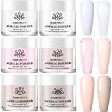 Born Pretty - Acrylpoeder set - 6 x 30 ml - Acryl poeder - Acrylvloeistof