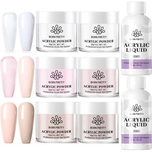Born Pretty - Acrylpoeder set - Acrylpoeder - Acryl liquid - Acryl - Monomer - Acryl nagels starterspakket - Acrylpoeder transparant - Acrylpoeder wit - Acrylpoeder roze - Acrylic powder - Acrylic nail kit - Acryl set - Acryl vloeistof - Acryl poeder