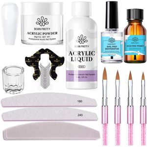 Born Pretty - Acrylpoeder set - Acrylpoeder - Acryl liquid - Acryl - Monomer - Acryl nagels starterspakket - Acrylpoeder transparant - Acrylpoeder wit - Acrylpoeder roze - Acrylic powder - Acrylic nail kit - Acryl set - Acryl vloeistof - Acryl poeder