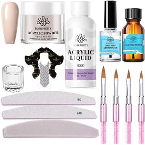 Born Pretty - Acrylpoeder set - Acrylpoeder - Acryl liquid - Acryl - Monomer - Acryl nagels starterspakket - Acrylpoeder transparant - Acrylpoeder wit - Acrylpoeder roze - Acrylic powder - Acrylic nail kit - Acryl set - Acryl vloeistof - Acryl poeder