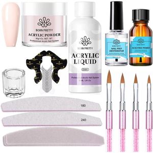 Born Pretty - Acrylpoeder set - Acrylpoeder - Acryl liquid - Acryl - Monomer - Acryl nagels starterspakket - Acrylpoeder transparant - Acrylpoeder wit - Acrylpoeder roze - Acrylic powder - Acrylic nail kit - Acryl set - Acryl vloeistof - Acryl poeder