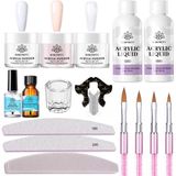 Born Pretty - Acrylpoeder set - Acrylpoeder - Acryl liquid - Acryl - Monomer - Acryl nagels starterspakket - Acrylpoeder transparant - Acrylpoeder wit - Acrylpoeder roze - Acrylic powder - Acrylic nail kit - Acryl set - Acryl vloeistof - Acryl poeder