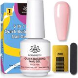 Biab - Nagelverlengingsset - 15ml - Inclusief Mini Vijl en 20 Sjablonen