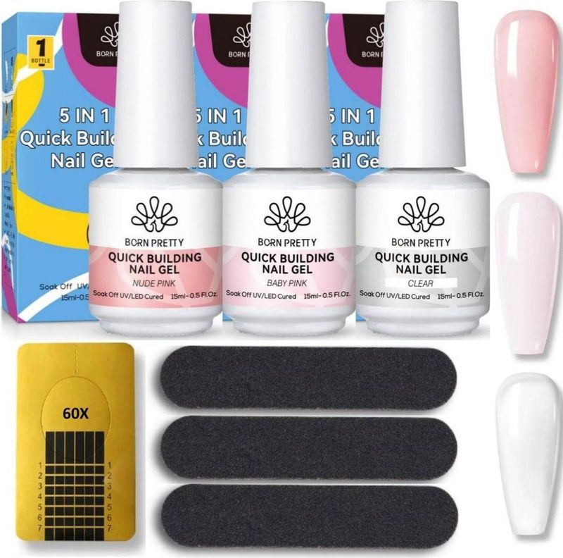 Born Pretty - Biab - 3 stuks - Builder in a bottle - Builder gel - Biab nagellak - Biab set - Biab nagel builder - Gel in a bottle - Builder in a bottle biab - Biab gel