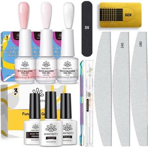 Born Pretty - Biab - Builder Gel - Biab Nagellak - Set met 3x 15 ml en Accessoires