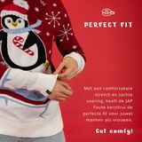 JAP Christmas - Foute Kersttrui - Schaatsende Pinguïn - Rood - Katoen