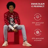 JAP Christmas - Foute Kersttrui - Schaatsende Pinguïn - Rood - Katoen