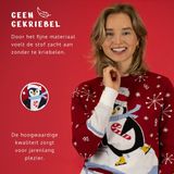 JAP Christmas - Foute Kersttrui - Schaatsende Pinguïn - Rood - Katoen