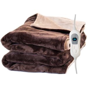 STAUS&BACH POWERNAP - 1 persoons elektrische deken (160W) - Warmtedeken met 1 tot 9 uur timer en 9 warmtestanden - 160x120 cm knuffeldeken - Wasmachine bestendige bovendeken - Dusty Pink