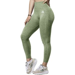 Mewave - Sportlegging groen - Dames - Sportbroek - Sportkleding - Yoga legging - Hardloopbroek - Tiktok - Fitness - Maat L