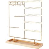 Sieradenhouder - Goudkleurig - Hout en Metaal - Oorbellenrekje - Display