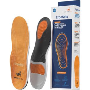 Bracefox - ErgoSole - Medische Inlegzolen - Levendig Oranje - Professionele Steunzolen tegen Hielspoor en Fasciitis Plantaris