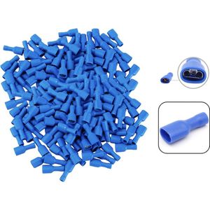 PD® - Kabelschoen - 100 stuks - kabelschoentjes assortiment Vrouw Plat- kabelschoentjes - Vrouw 2.5 naar 6.3 mm - Blauw