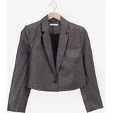 Sissy-Boy - Cropped Blazer - Gouden Metallic - 86% Polyester, 9% Viscose, 5% Metallic Garen