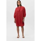 Shirtjurken - Rood - Katoen - Midi Lengte - Doorknoopsluiting - Strikceintuur