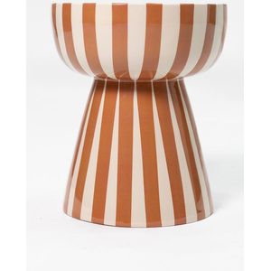 Terracotta gestreepte mushroom bijzettafel