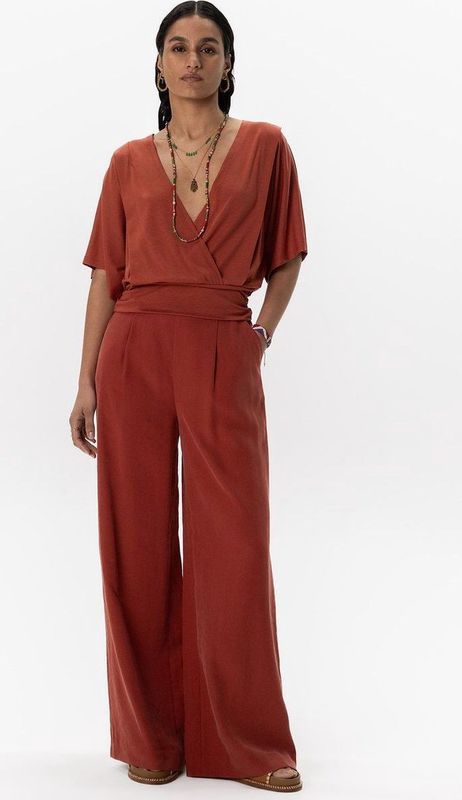 Sissy-Boy - Donkerrode wide leg pantalon